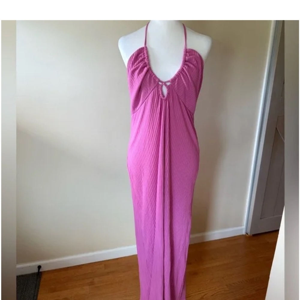 Pink Halter Maxi Dress American Eagle M